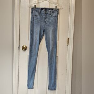 Hollister Women's Light Blue High Rise Jean Jegging 5L Long
